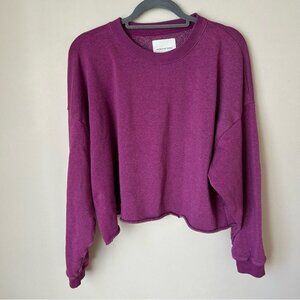 American Eagle Outfitters Purple Cropped Crewneck Sweatshirt Women’s Size XL